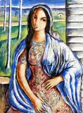 Víctor Manuel García Valdés, Mujer, gouache, watercolor and pencil on paper
