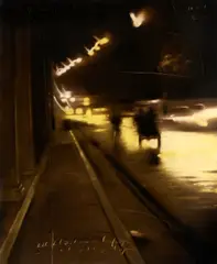 Elio Victores, Street Scene, 2004, mixed media on canvas
