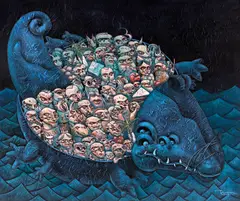 Asbel Dumpierre, Cuatro costas, 2005, acrylic on canvas