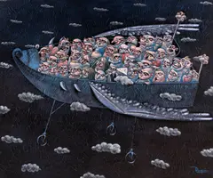 Asbel Dumpierre, Fuera de borda, 2005, acylic on canvas
