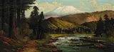 Joseph Englehart, Indian Encampment near a Mountain Stream, oil on canvas