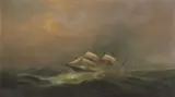 Gideon Jacques Denny, A Ship on Rough Seas, 1878, oil on canvas