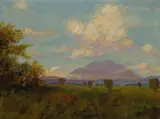 Charles Dorman Robinson, Mt. Diablo from Antioch, oil on panel