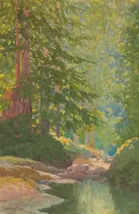 Creek, Fish Hatchery Road by Lorenzo Palmer Latimer, 1920, watercolor on paper, sold Aug 2008