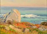 Albert DeRome, Near Marine St., Pacific Grove, 1951; Lighthouse Point, Monterey Bay, 1948 (a pair), oil on canvas