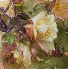 Decorative Tiles with Pink and White Roses, 1902 (3) by Franz Bischoff, offered Aug 2008
