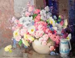 Bits from the Garden by Nell Walker Warner, oil on canvas, sold Aug 2008