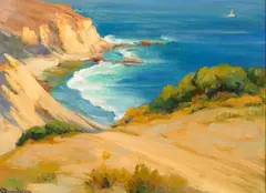 Irvine Cove, Laguna by Jean Mannheim, oil on canvas board, sold Aug 2008