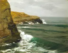 The Cliffs at La Jolla (No. 19) by Frank Cuprien, oil on canvas on board, sold Aug 2008