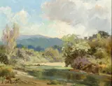 Albert DeRome, Pines, Spanish Bay, Monterey, 1939; Sunrise, Monterey Bay (From DeRome Studio Balcony), 1950; Summer Showers, Los Gatos Creek, 1945 (3)