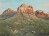 Red Buttes by Robert Wood, 1953, oil on board, sold Aug 2008