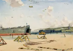 Edmond James Fitzgerald, Beachhead Established, 1944, watercolor on paper