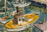 Maurice Logan, Yellow Boat, watercolor on paper