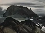 Millard Sheets, Point Sur Light House, watercolor on paper