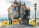 George Post, Off Geary St., San Francisco, California, watercolor on paper