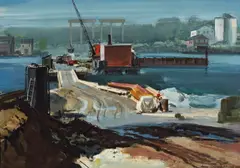 Hardie Gramatky, The Farther Shore, 1956, gouache and pencil on paper