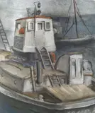 Otis Oldfield, Fishing Boat, watercolor on paper