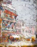Joseph Raphael, A Chinatown Gate and Pagoda, 1910; Chinatown, San Francisco, 1910 (2)