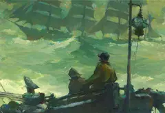Armin Carl Hansen, Running Mates, oil on board