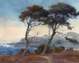 Windswept Trees by Percy Gray, 1924, watercolor on paper, sold Aug 2008