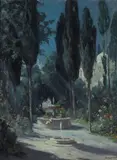 Colin Campbell Cooper, A Garden in Granada in the Moonlight