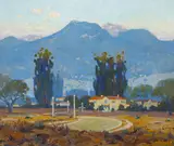 Ferdinand Kaufmann, Early Morning, San Gabriel Mountains, Pasadena, oil on canvas