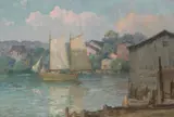 Sailing Along by Maurice Braun, oil on canvas, sold Aug 2008