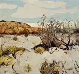 Thomas Lorraine Hunt, Desert in Bloom, oil on canvas
