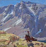 Packing in the Sierras by Edgar Alwin Payne, oil on canvas, sold Aug 2008