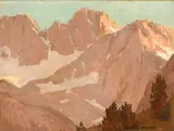 Sierras at Dawn by Edgar Alwin Payne, oil on canvas on board, sold Aug 2008