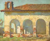 San Fernando Mission by Alson S. Clark, oil on board, offered Aug 2008