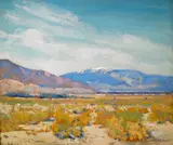Snow-capped Mountain (Beyond the Desert) by Alson S. Clark, oil on board, sold Aug 2008