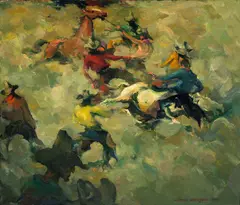 Armin Carl Hansen, First Feel of Leather, oil on board