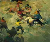 Armin Carl Hansen, First Feel of Leather, oil on board