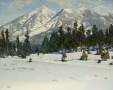 Gunnar Widforss, San Francisco Peaks, Arizona, watercolor on paper