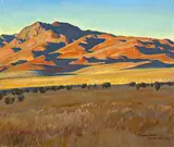 Mountains in Sunset Light (No. 368) by Maynard Dixon, 1927, oil on canvas, sold Aug 2008