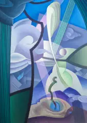 Raymond Jonson, Composition Eleven - Rain (Opus to Vera), 1931, oil on canvas