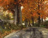 Richard Schmid, Autumn Scene, Children Coming Home from School (No. 162)