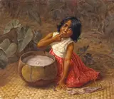 Grace Hudson, A Kamaaina, oil on canvas on board