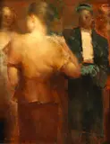 Grigory Gluckmann, At the Couturiere, oil on board