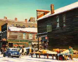 Frank J. Gavencky, Chicago Street Scene, oil on masonite