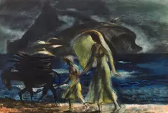 The Endless Forage by Millard Sheets, watercolor on paper, sold Aug 2008