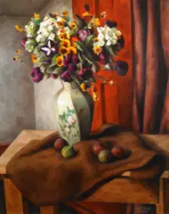 Henry Lee McFee, Petunias and Phlox, oil on canvas