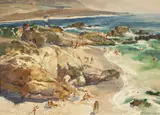 George Gibson, Leo Carillo State Beach, watercolor on paper