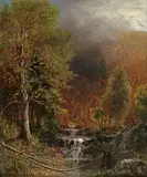 Ralph Albert Blakelock, Stream in a Forest, oil on canvas