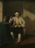John O'Brien Inman, Seated Man Holding a Glass of Port, oil on card