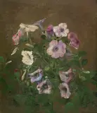 Charles Ethan Porter, Sill life of Petunias, oil on board