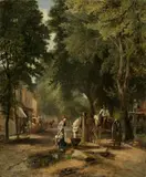 Strafford Newmarch, Watering the Horse, oil on canvas