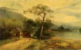 Andrew Melrose, On the Delaware, oil on canvas laid to masonite
