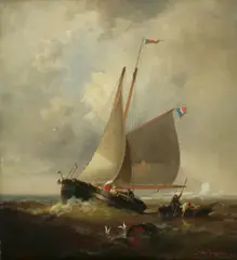 Retrieving the Barrel by Franklin Dullin Briscoe, 1897, oil on canvas, sold May 2008